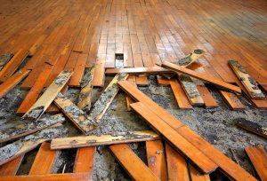 water damaged floor